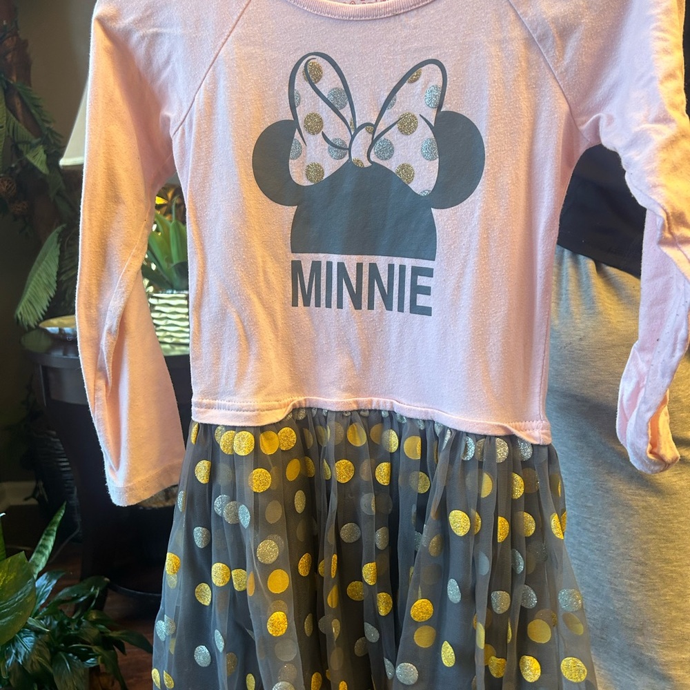 Disney Minnie Mouse Pink and Gray Dress